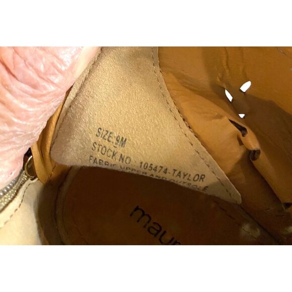 Open Toe Ankle Boot Sandal Maurices Eyelet Suede Leather Size 9M Tan/Camel Color - Picture 2 of 4